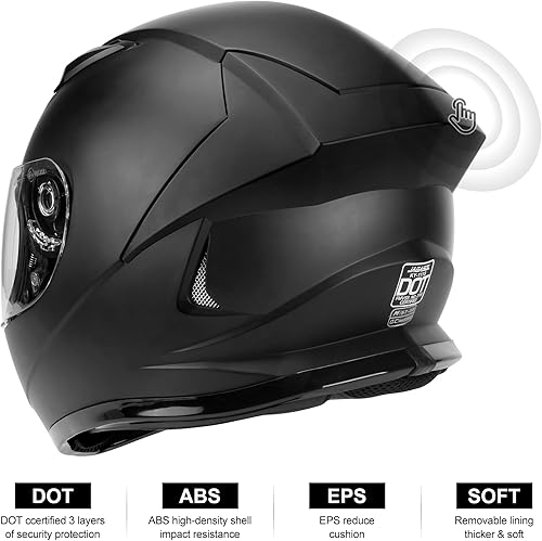 Miniatura 9 de JAGASOL DOT - Casco ligero de cara completa para motocicleta de calle con visera extra tintada para adultos, hombres y mujeres, aprobado por DOT