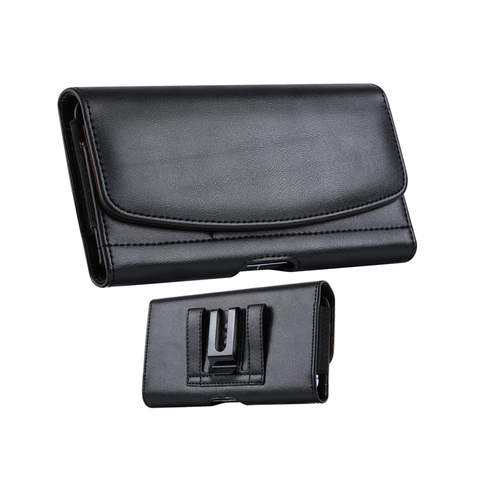 Holster for iPhone 16 pro 15 pro 14 Pro, 13 Pro, 16 15 14, Galaxy S22+, S22,S21 FE, S20, Premium Leather Belt Clip Case with Belt Loop Cell Phone Belt Holder Pouch Cover for Man-Black
