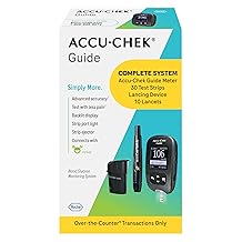 Accu-Chek Guide Glucose Monitor Starter Kit for Diabetic Blood Sugar Testing Meter, 30 Guide Test Strips, Softclix Lancing Device, and 10 Softclix Lancets