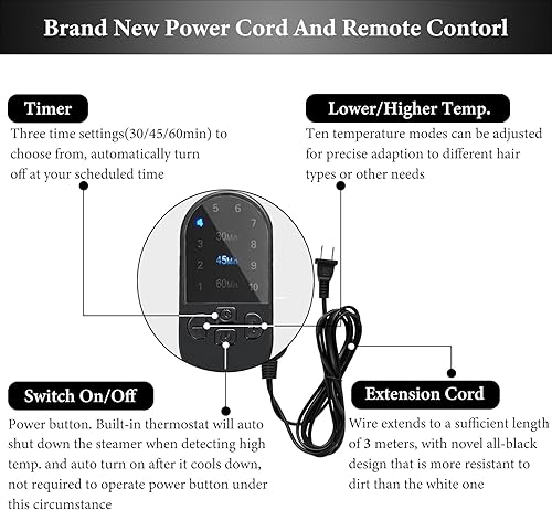 Miniatura 3 de JEHRYA - Vaporizador térmico para el cabello con dos modos para el cabello natural, tratamiento del cuero cabelludo, cuidado del cabello, spa para