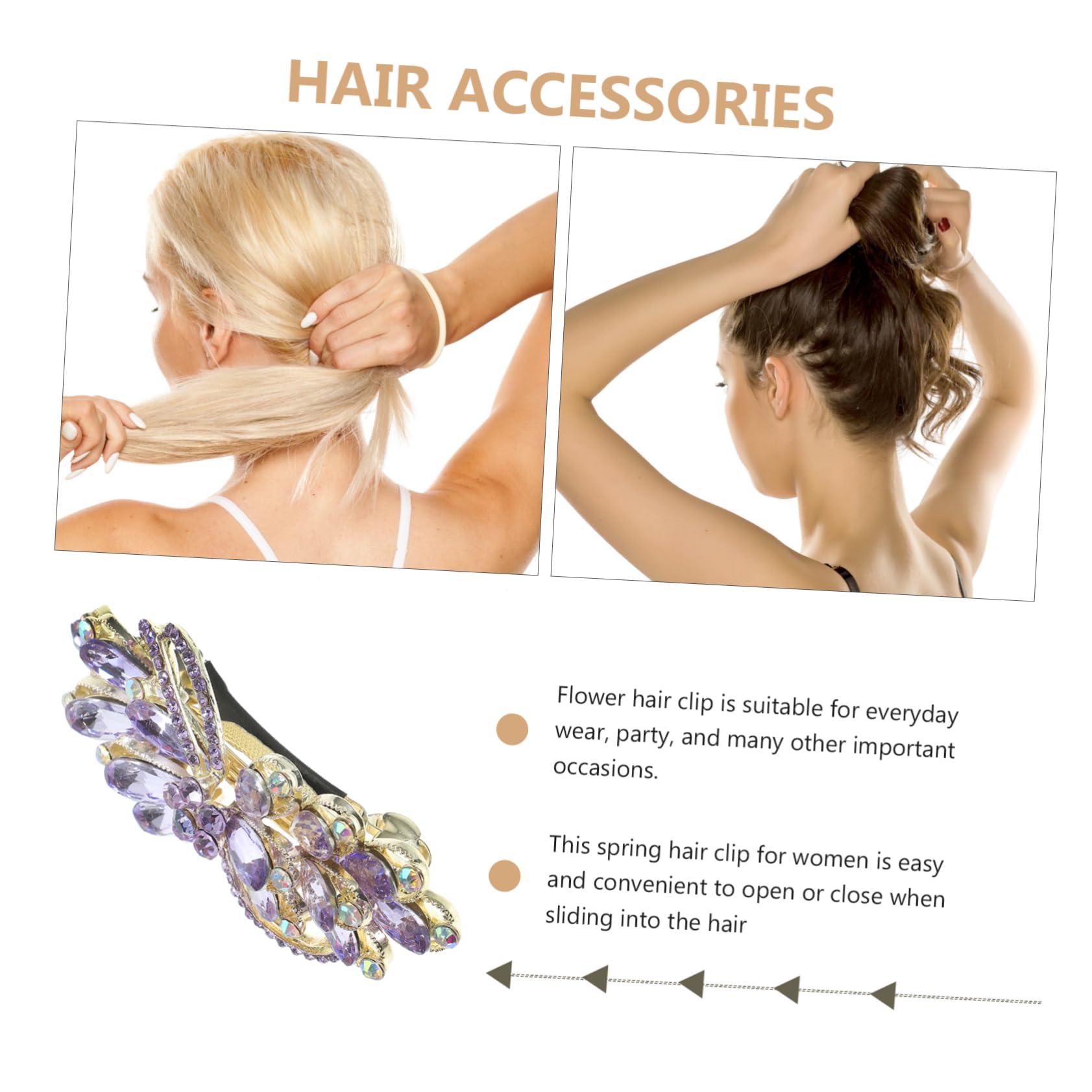 Gogogmee Bride Hair Clips Hair Accessories for Women Rhinestone Hairpin Headdress Pearl Bridal Clip