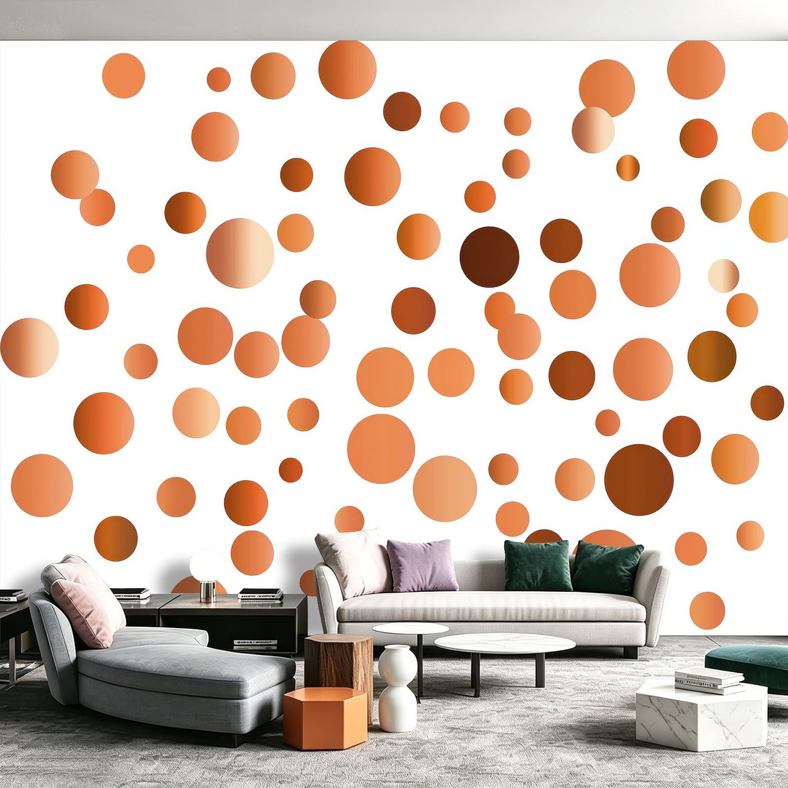 Générique Panoramiczna tapeta minimalistyczna geometria 200 x 140 cm (dł. x wys.), dekoracja ścienna do pokoju dziecięcego salon kuchnia - gobelin unikalny i nowoczesny design - wzory w kropki