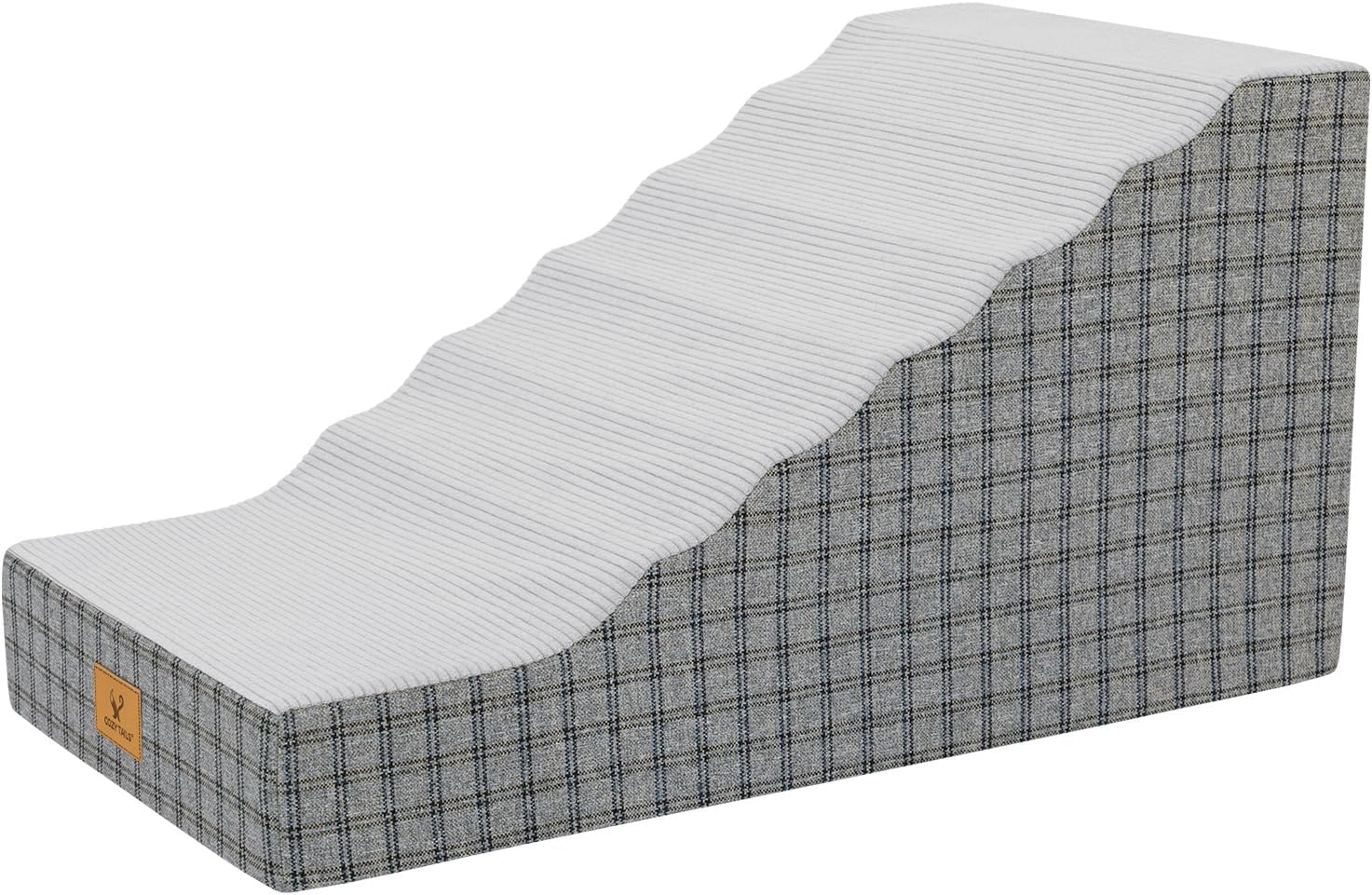 Pets Ramp for High Beds, Small Dogs & Senior Cats - Non-Slip Texture & Machine Washable Cover - Supportive Foam for Joint Comfort, Easy Climb for Couch, Sofa, Furniture (Grey)