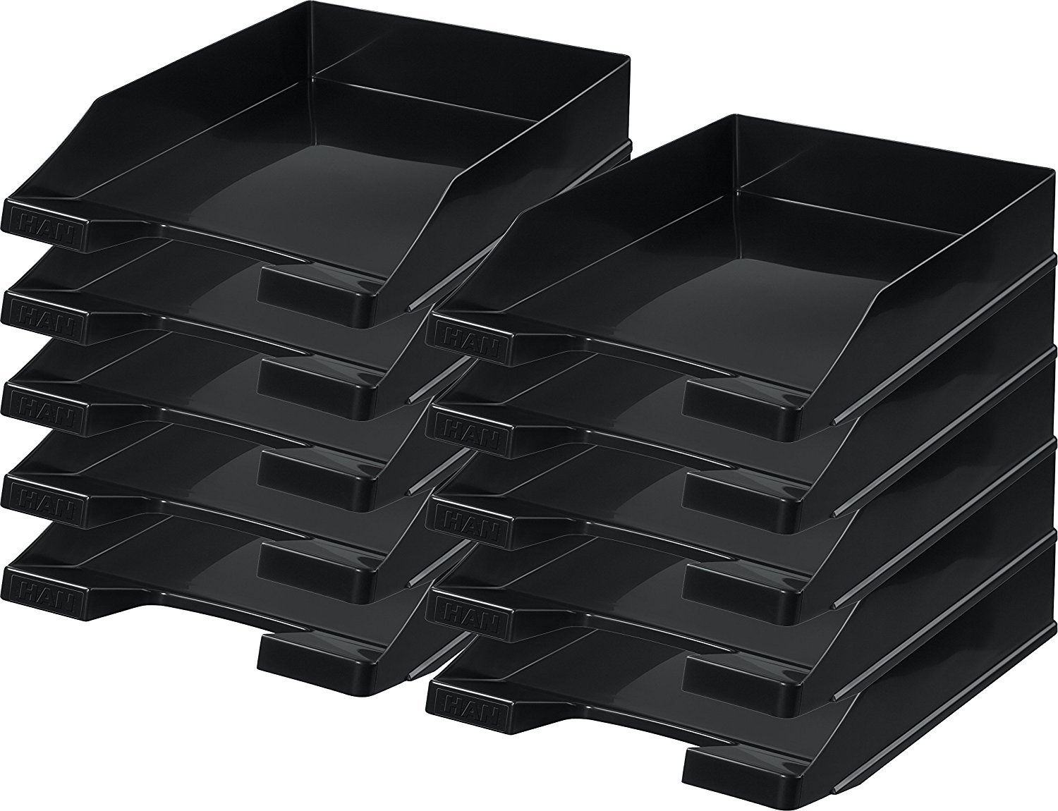 HAN Klasyczna półka na listy, 30 sztuk, organizer na przybory biurowe, półki, materiały biurowe, półka na dokumenty, do formatu A4/C4, 1027-X-13, czarna