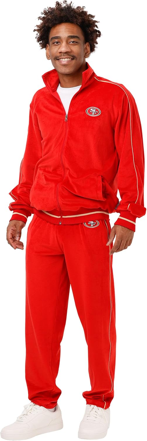 FOCO NFL Mens NFL Team Logo Tracksuit Soft Velour Sweatsuit Pants - Image 5