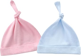 YSCULBUTOL Baby Twins Hats Solid Color Newborn Hat Outfits Infant Baby Girls Boys Twin Caps 0-12 Months