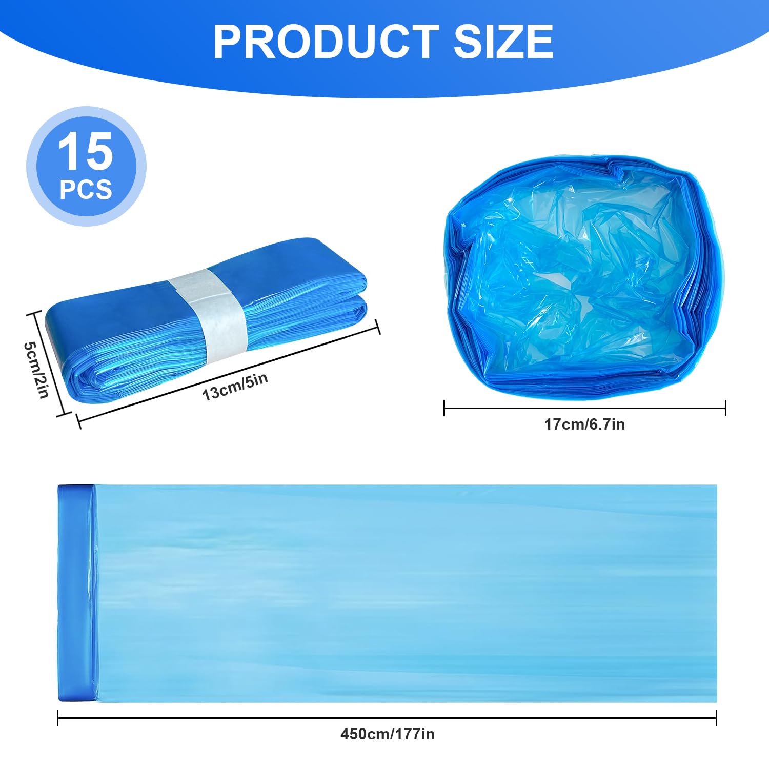 15 Piezas Recambios para Cubo Pañales, 4,5 M Recambio Papelera Pañales Resistente a Los Olores,Compatible con todas las bolsas de recarga para cubos de pañales para bebés
