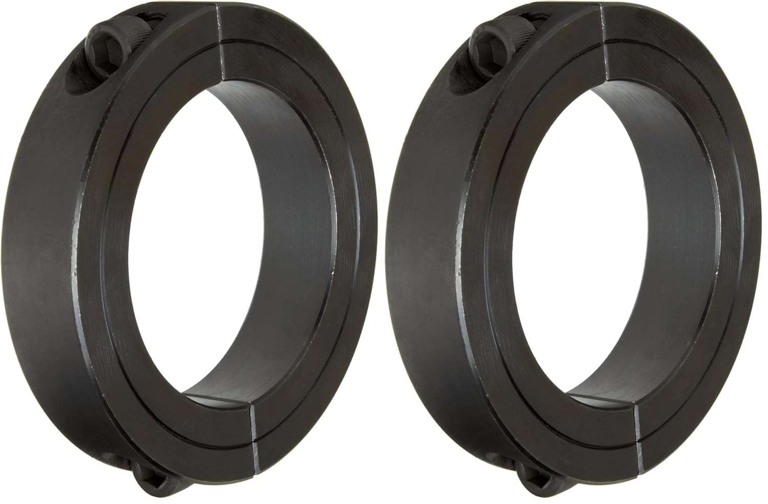 Climax Metal 2C-175 Steel Two-Piece Clamping Collar, Black Oxide Plating, 1-3/4" Bore Size, 2-3/4" OD, With 5/16-24 x 1 Set Screw (Pack of 2)
