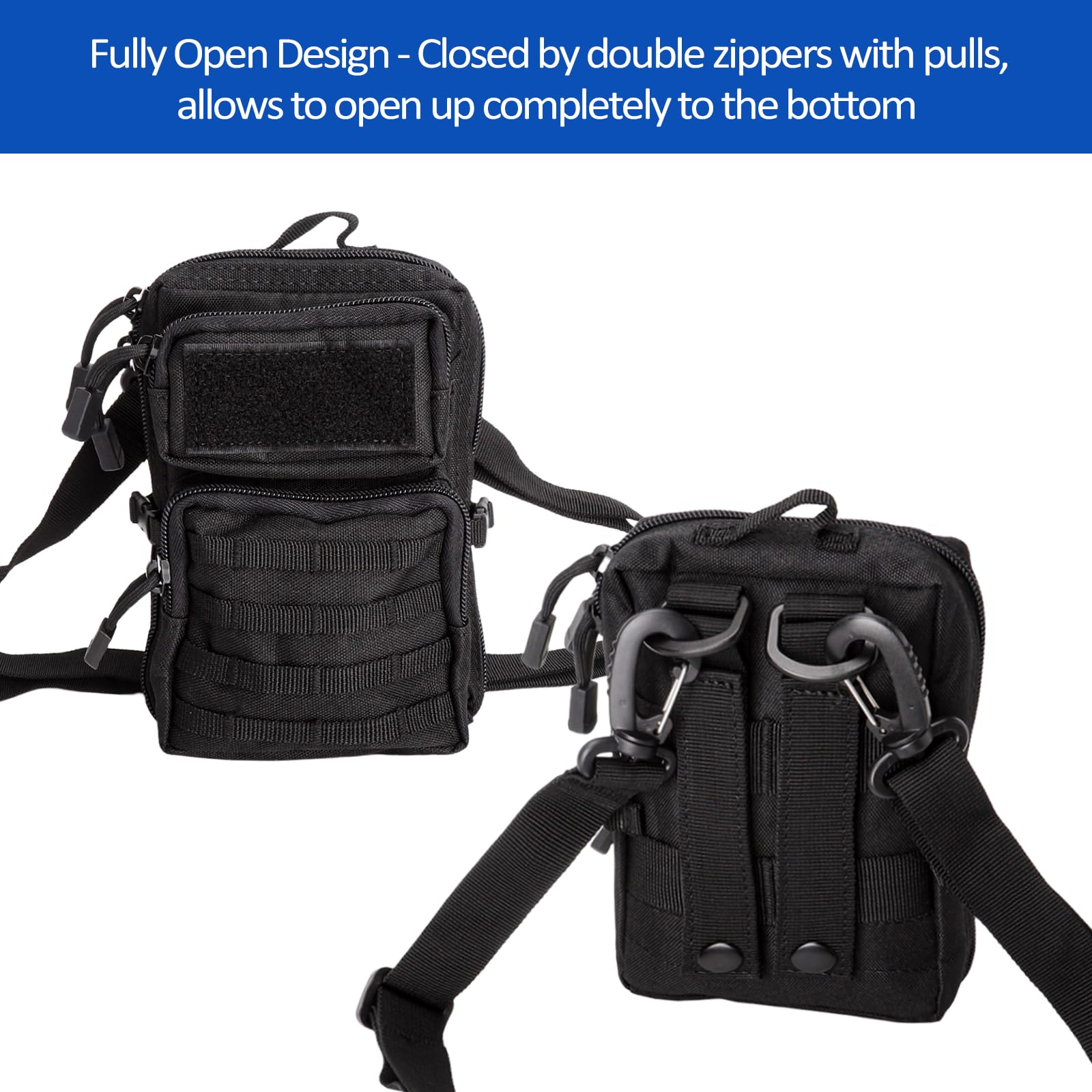 Torba taktyczna EDC, torba na biodro Molle, torba narzędziowa EDC, wielofunkcyjna torba na telefon, mini torba na biodra, do kempingu, wędrówek, jazdy na rowerze, z paskiem na ramię i