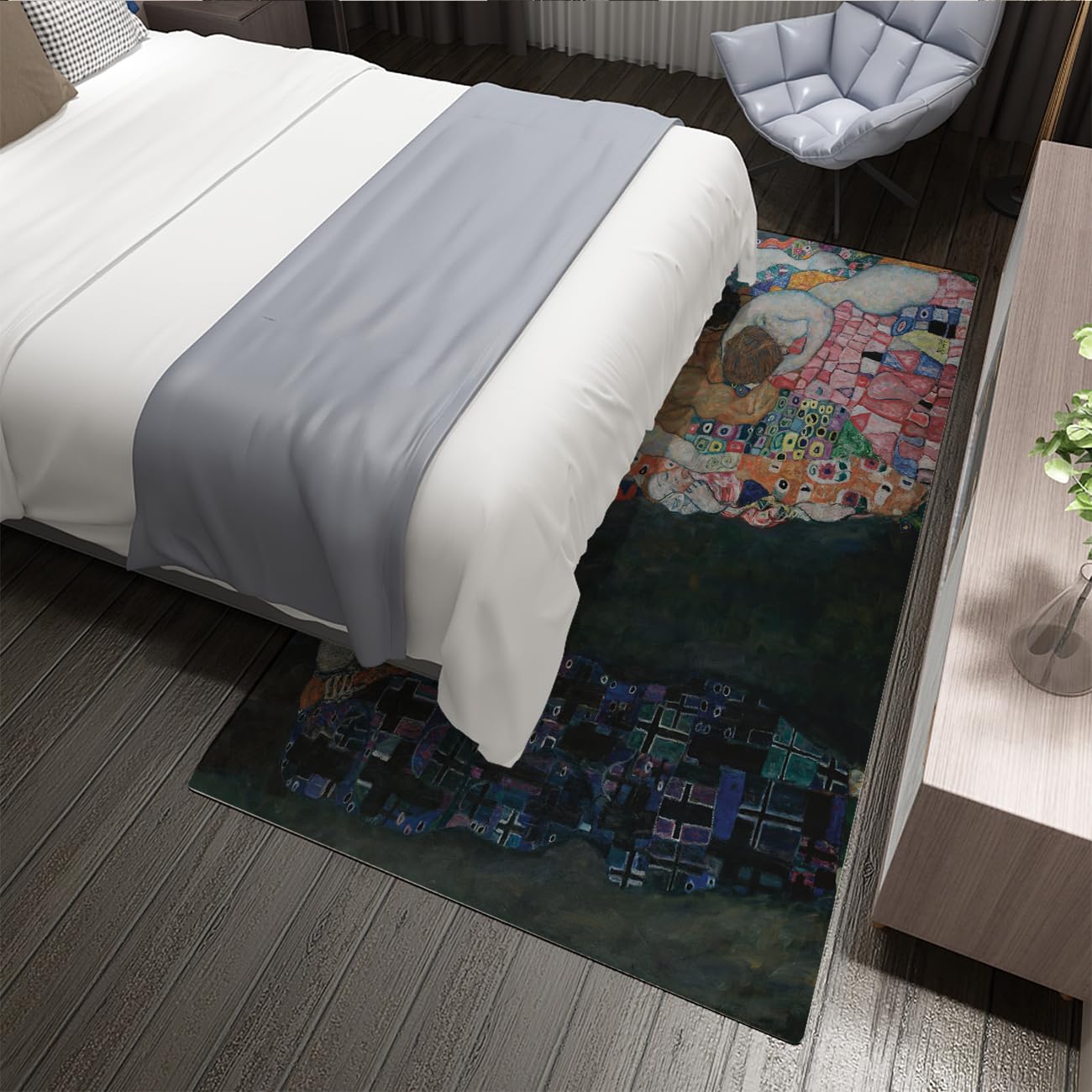 Dywan do salonu 90x150 dywaniki słynne obrazy deco śmierć i życie zmywalne antypoślizgowe niskie włosie wewnętrzna jadalnia do sypialni biura sztuka retro klasyczna