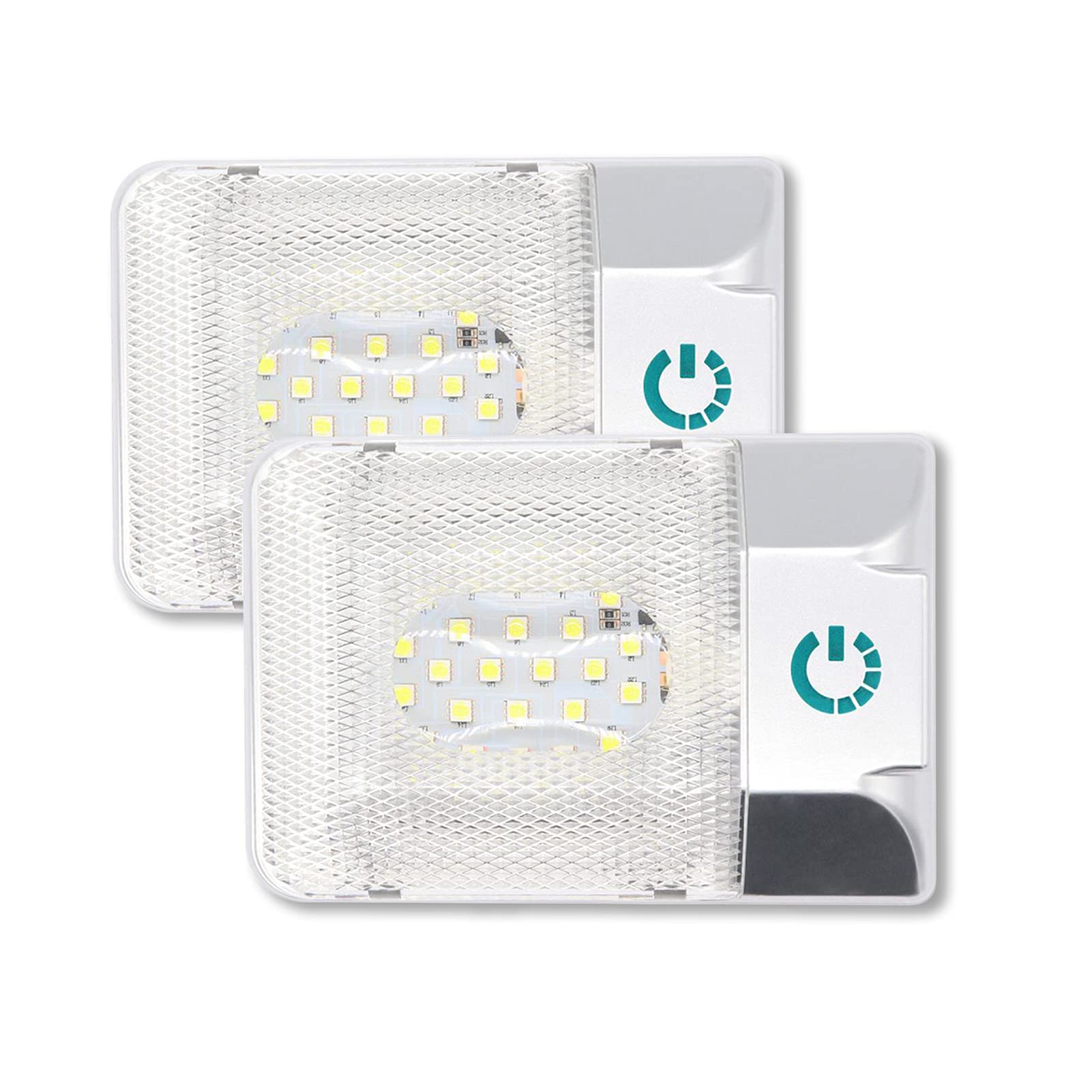 Luci Interne a LED per Camper 12v Dimmerabili, Plafoniera per Camper con Pulsante Tattile 3.6w 6000k Illuminazione per Camper per Barche Illuminazione per Rimorchi di Ricambio,2pc,Single Lamp