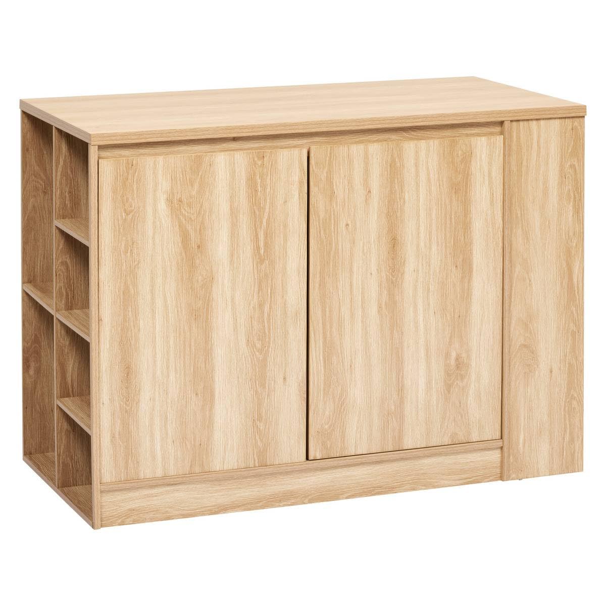 5 five simply smart 5Five – ABANA Beige Kücheninsel – 120 x 60 x 90 cm – Praktische und stilvolle Küchenmöbel, Arbeitsplatte und Essbereich