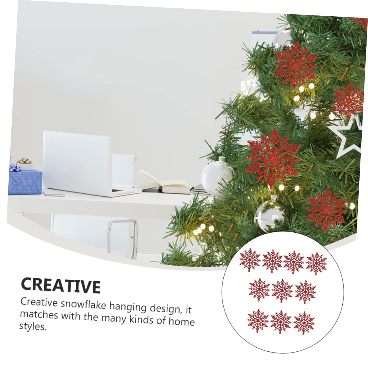 Toyvian 72stücke Weihnachtsbaumdeko Rote -Schneeflocken Ornament Für Festliche Weihnachtsdekoration Für Winterpartys Und -projekte