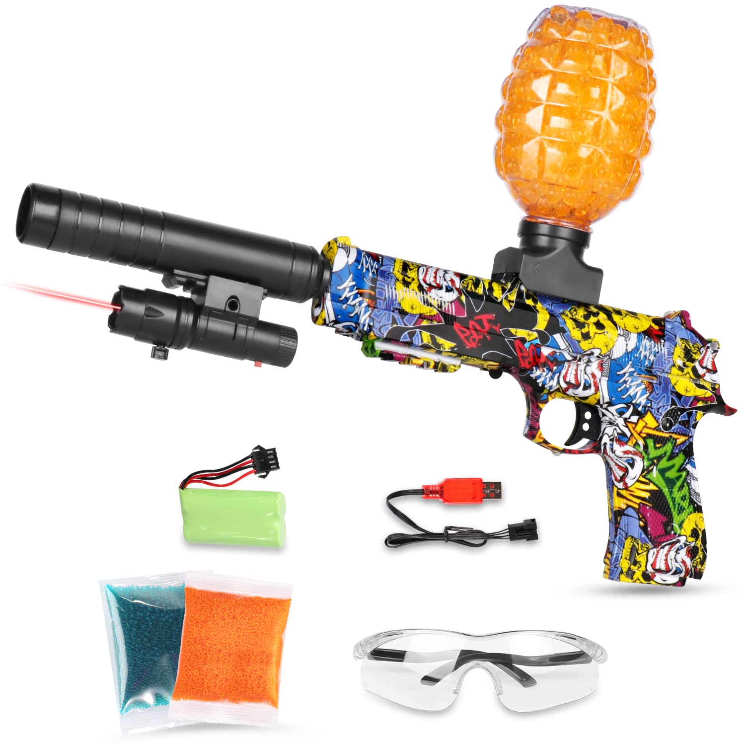 Gel Blaster Gun JFIEEI Full Auto Gel Ball Blaster with 10000 Gel