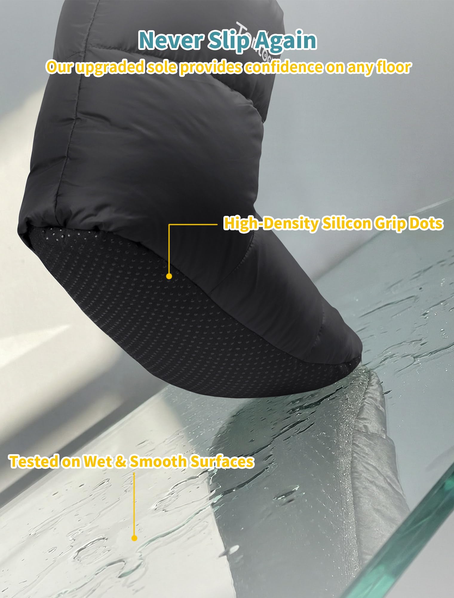 Tentock Chaussons en Duvet pour Le Camping d'hiver, Unisexe Chaussettes Thermiques d'oie Doux Imperméable Chauffe-Pieds Chaussons en Duvet pour Tente/Sac de Couchage/Maison