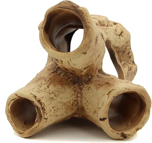 Miniatura 4 de ALEGI Agujero para tocón de árbol de cueva de acuario para peces betta, camarones, cíclidos, piedra de cueva de roca de betta, decoración de cuevas