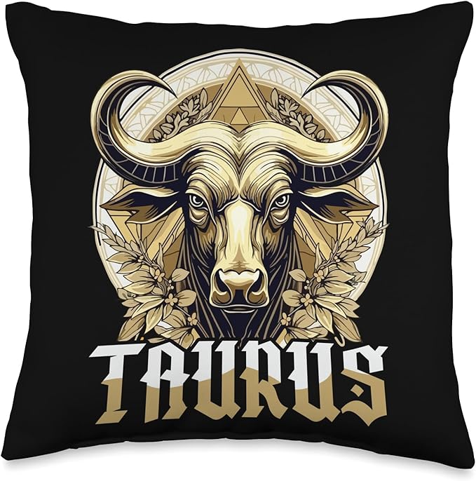Taurus Zodiac Sign & Star Sign Taurus Throw Pillow