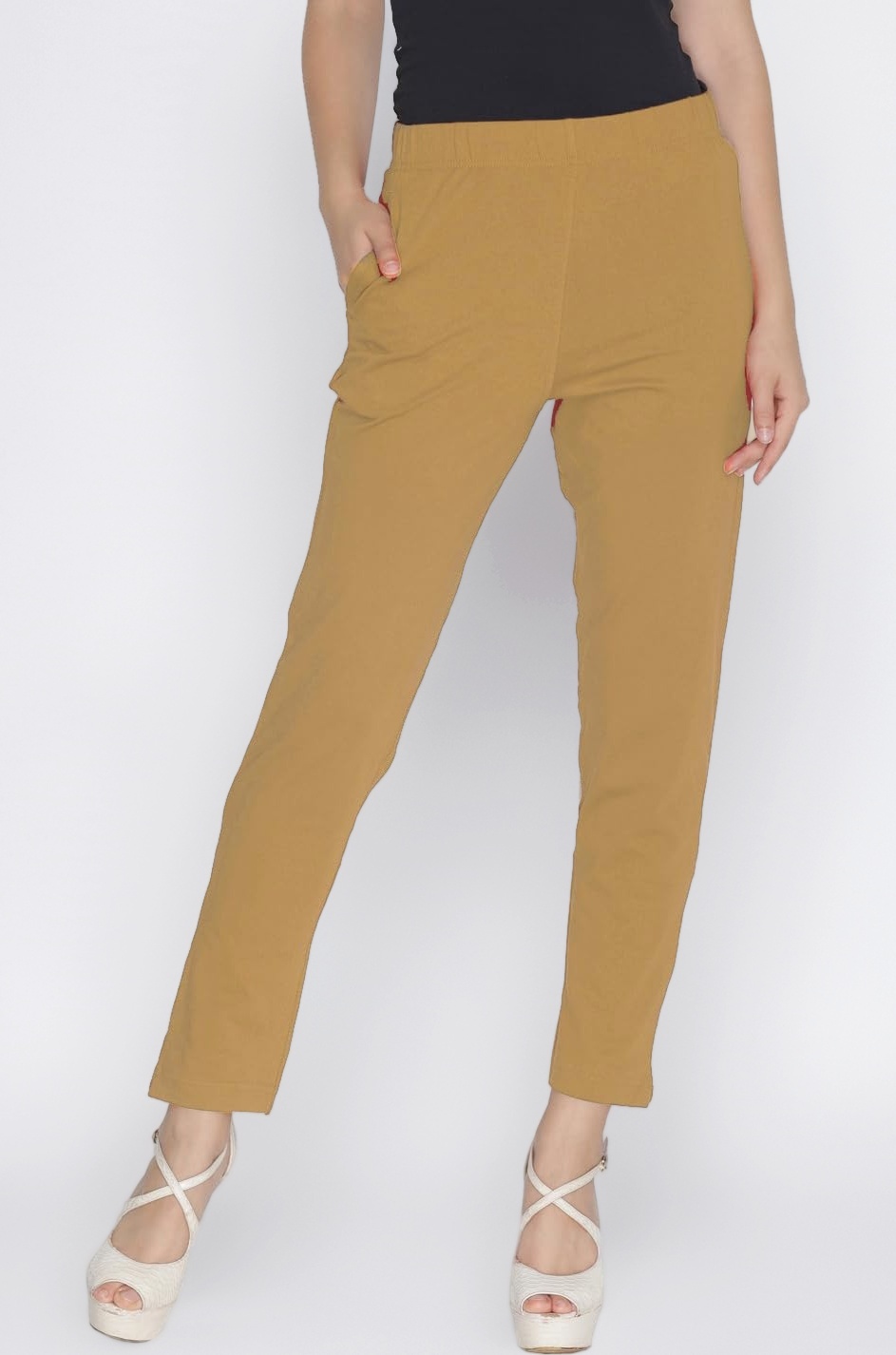 Lyra Women Solid Premium Cotton Kurtipant | Mid-Waist | Fashionwear