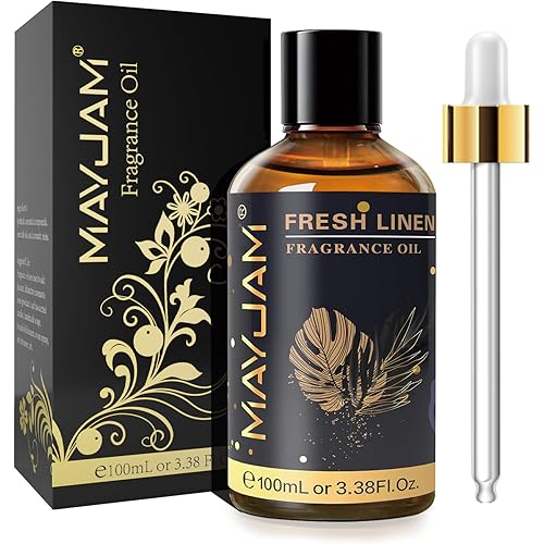 100ML/3.38FL.OZ Fresh Linen Fragrance Oils with Glass Dropper, Essential Oils for Diffusers for Home, Long Lasting Scented Oils for Diffusers Soap Candle Making