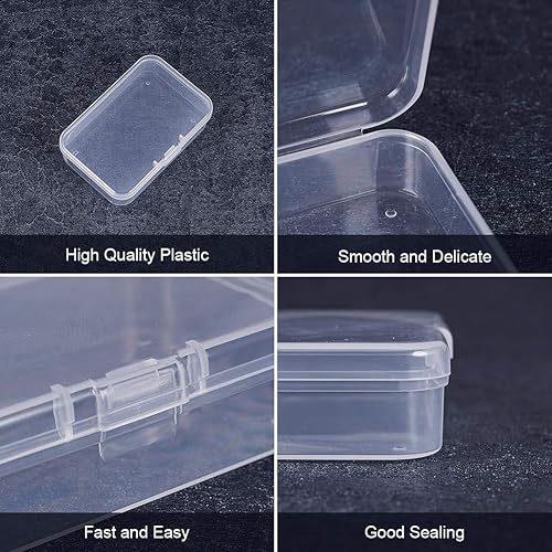 Miniatura 5 de BENECREAT - Recipientes de plástico transparente para almacenamiento de cuentas, organizadores de cajones, de caja con tapa, sin metal,