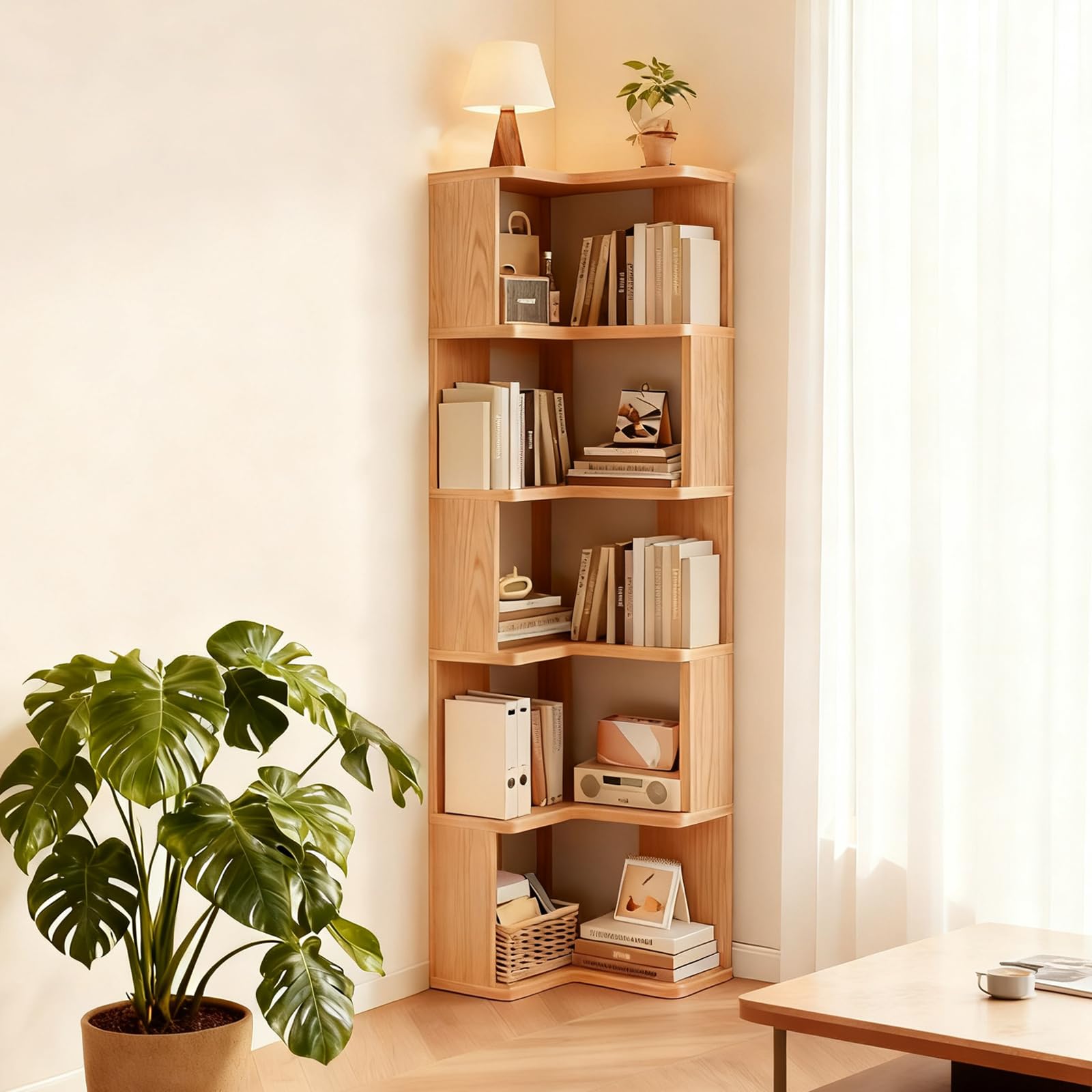 Amazon｜NODIBRO 本棚 5段 多機能収納ラック 幅40×奥行40×高さ162cm 省