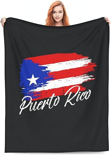 Manta de franela de forro polar completo con bandera boricua puertorriqueña de Puerto Rico boricua Pr