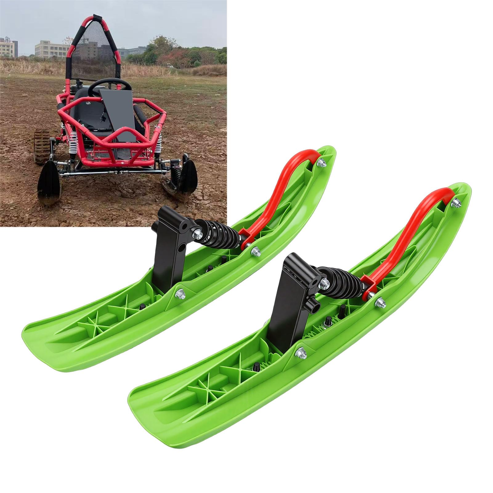 Generic Zestaw Nart Snow Racer Plastikowy Zwiększony Chwyt Antypoślizgowy Odporny na Wstrząsy Sanki Zimowe dla Entuzjastów Spędzania Czasu na świeżym Powietrzu ABS Metal 2 szt.