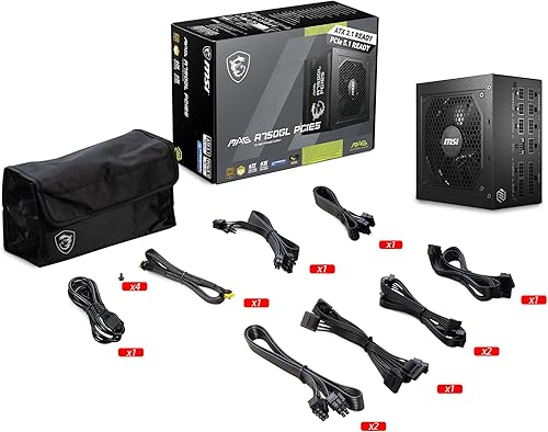 Miniatura 4 de MSI MAG A750GL PCIE 5 y ATX 3.0 Fuente de alimentación para juegos  Full Modular  80 Plus Gold Certified 750W  Tamaño compacto  ATX PSU