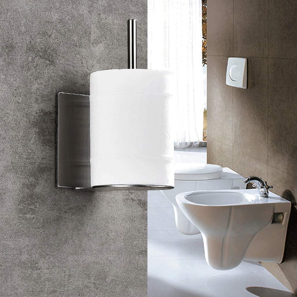 HLTYGWX Portarotolo di Carta igienica in Metallo per Bagno, Supporti compatti per Organizer, Acciaio Inossidabile Spazzolato e Cromo