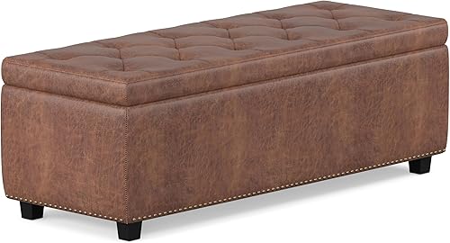 Miniatura 120 de Otomano rectangular de almacenamiento Simpli Home Hamilton, Marrón café Marrón café,Azul aguamarina,Cloud gris,Marrón desteñido,Marrón oscuro