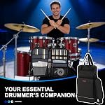 Drum Stick Bag with Hanging Hook,Drumsticks Bags with Adjustable Shoulder Strap,Drum Mallet Holder with Drumsticks,Brushes,Sheet Music for Drummers,Beginners in Gig,Practice and Rehearsal,Bag Only