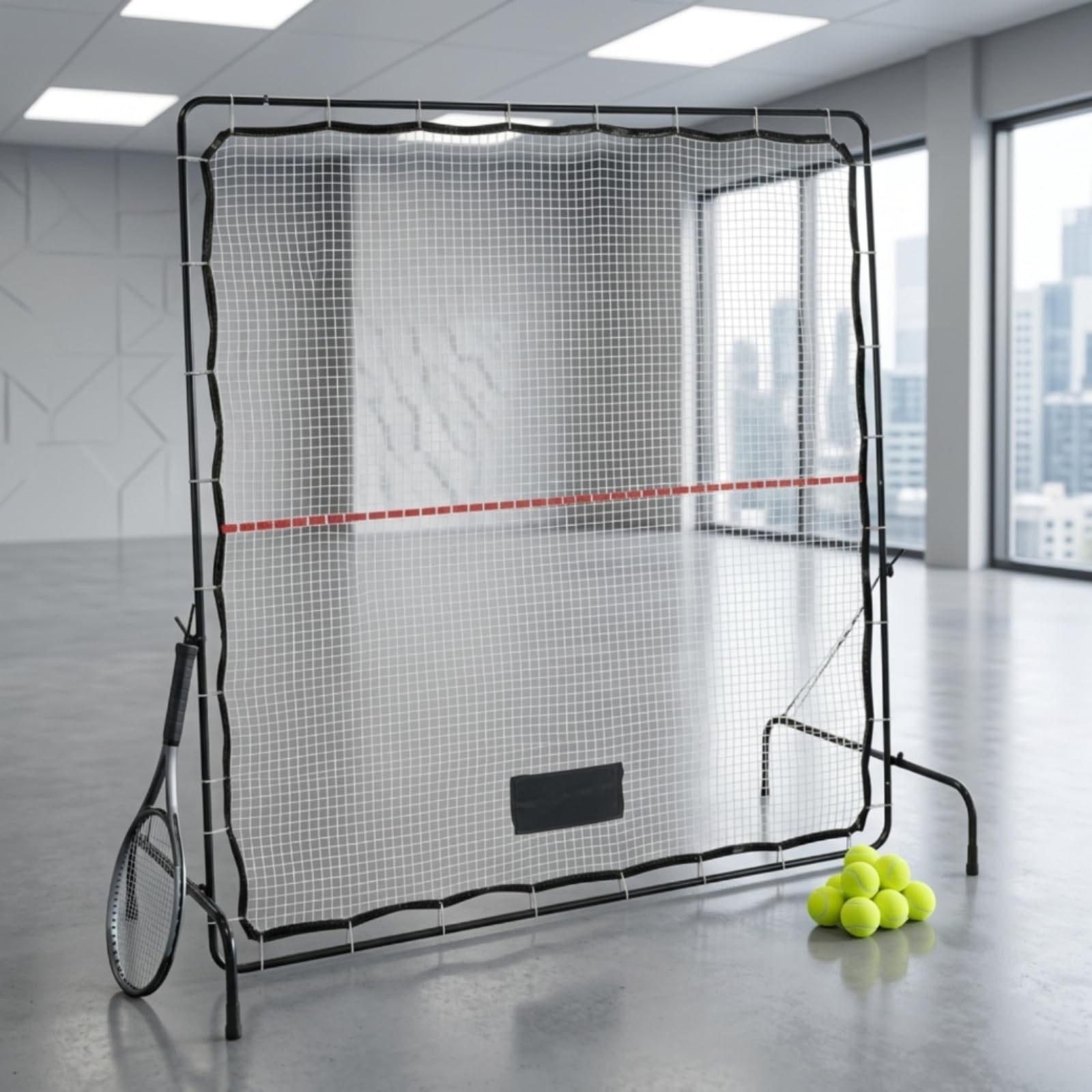 Generic Rete da Pratica Tennis con Ritorno Personalizzabile per Allenamento Solitario con Bersagli Rossi Sulla Maglia con Telaio Robusti in Ferro atta per Uso Domestico E Club