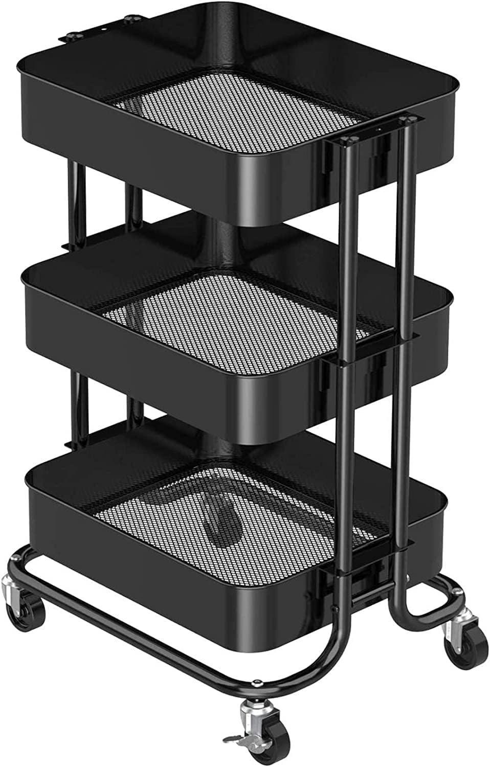 Pipishell Bamboo Shoe Rack and 3Tier Metal Utility Cart