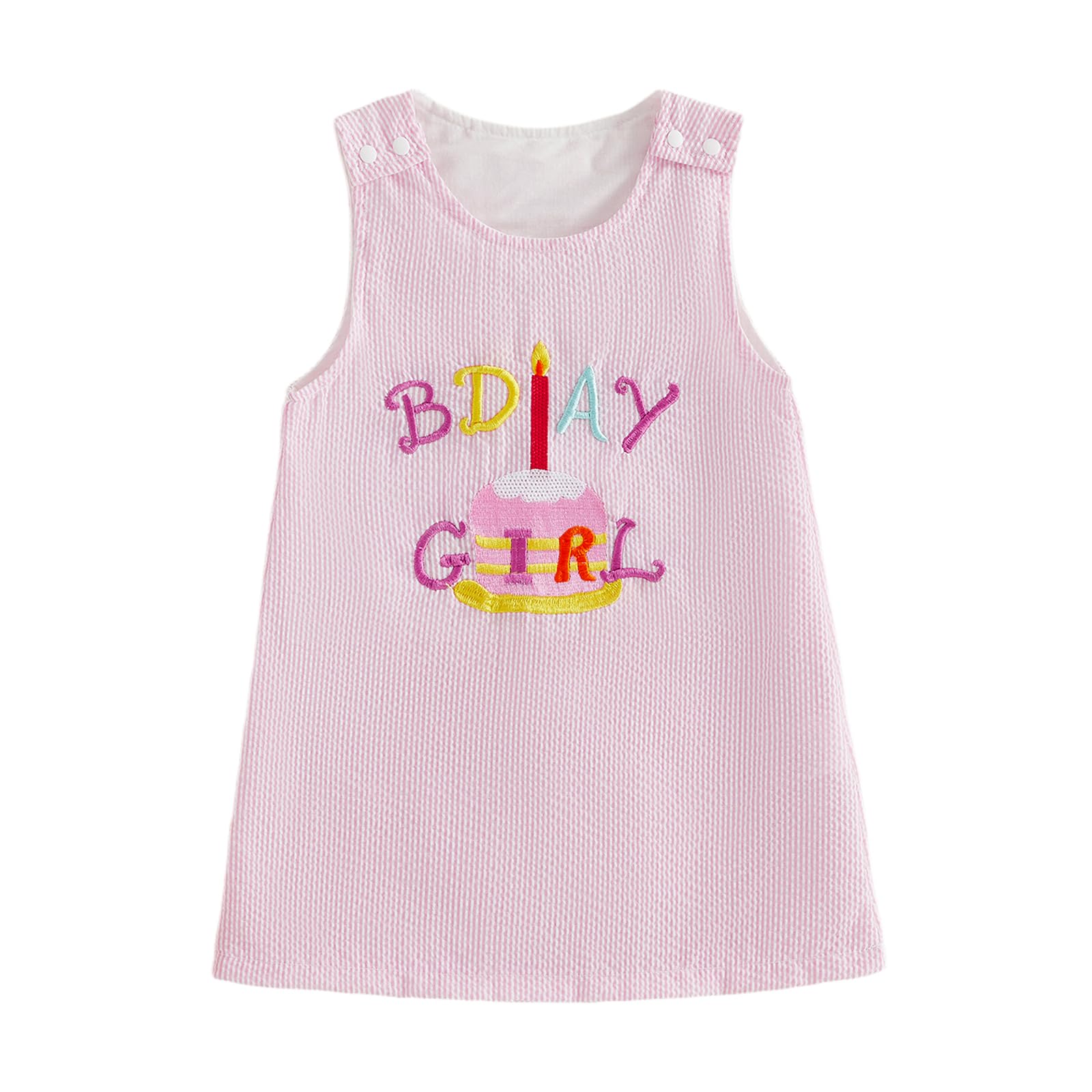 Toddler Baby Girl Birthday Dress Cake Embroidered Sleeveless A-Line Dress Cute Princess Outfit Summer Clothes
