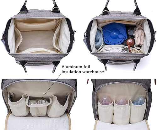 Miniatura 5 de Armbq Mochila de pañales para bebé niño y niña, bolsa de pañales multifunción para el cuidado del bebé, artículos esenciales de viaje para bebé,