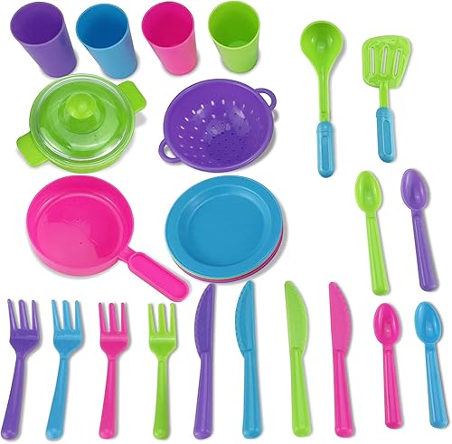 Miniatura 4 de Juego de juguetes de cocina súper duraderos para niños, juego de simulación, vajilla para lavar y secar con escurridor (gran regalo para niños) (27