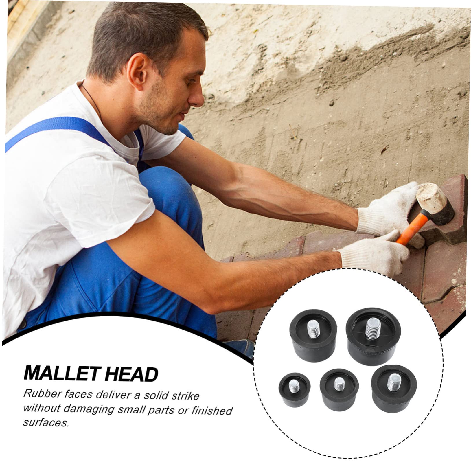 LIFKICH Hammer Mallet Replacement Parts 10pcs Replacement Hammer Tips Soft Mallet Head Easy Use