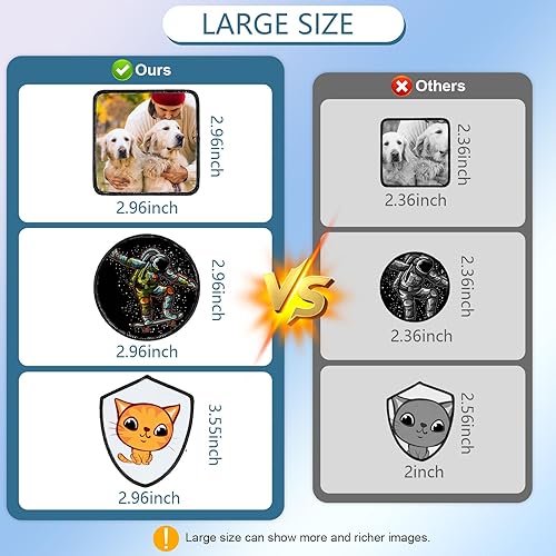 Miniatura 3 de Parches de sublimación  40 piezas de parches grandes para planchar con borde negro  Insignias adhesivas fuertes mejoradas para proyectos de