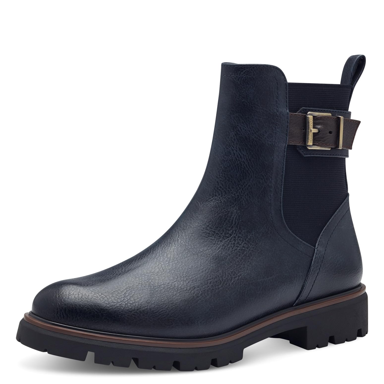MARCO TOZZI Women's Chelsea Boots Vegan with Zip, Navy Comb, 4 UK