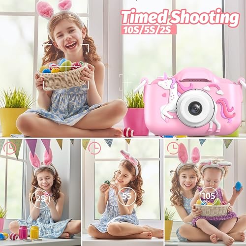 Miniatura 4 de Mgaolo Juguetes de cámara para niños de 3 a 12 años, cámara de video digital portátil para niños con cubierta de silicona, regalos de cumpleaños de