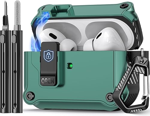 Miniatura 26 de Compatible con AirPods de 4ª generación, Funda Magnética con Bloqueo Automático, Soporte para Teléfono y Kit de Limpieza, Compatible con Funda