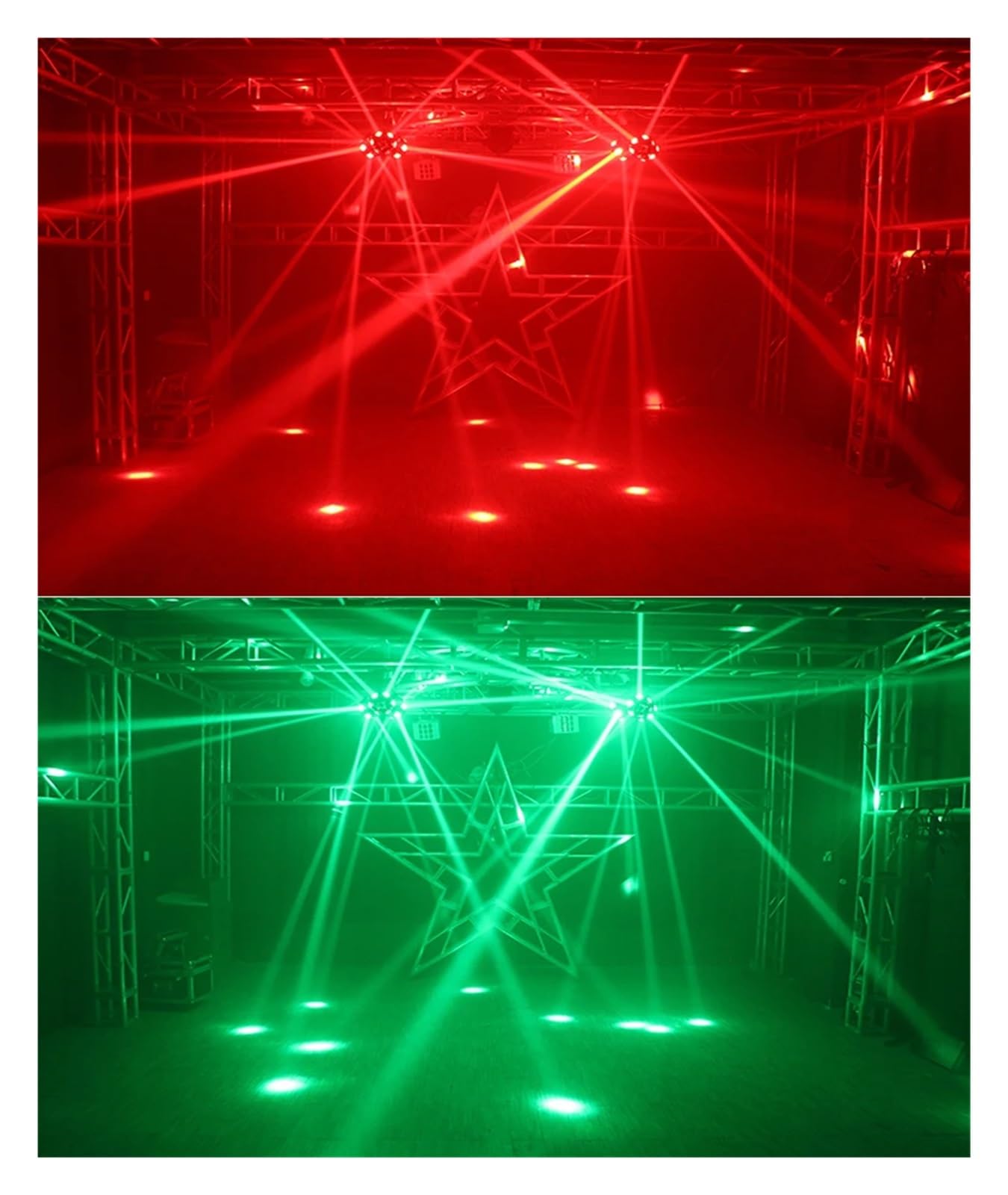 Luz LED 4 en 1 con cabezal móvil, efectos RGB, iluminación de escenario, 18 unidades, RGBW, DJ, discoteca, 3 cabezales para diversas ocasiones