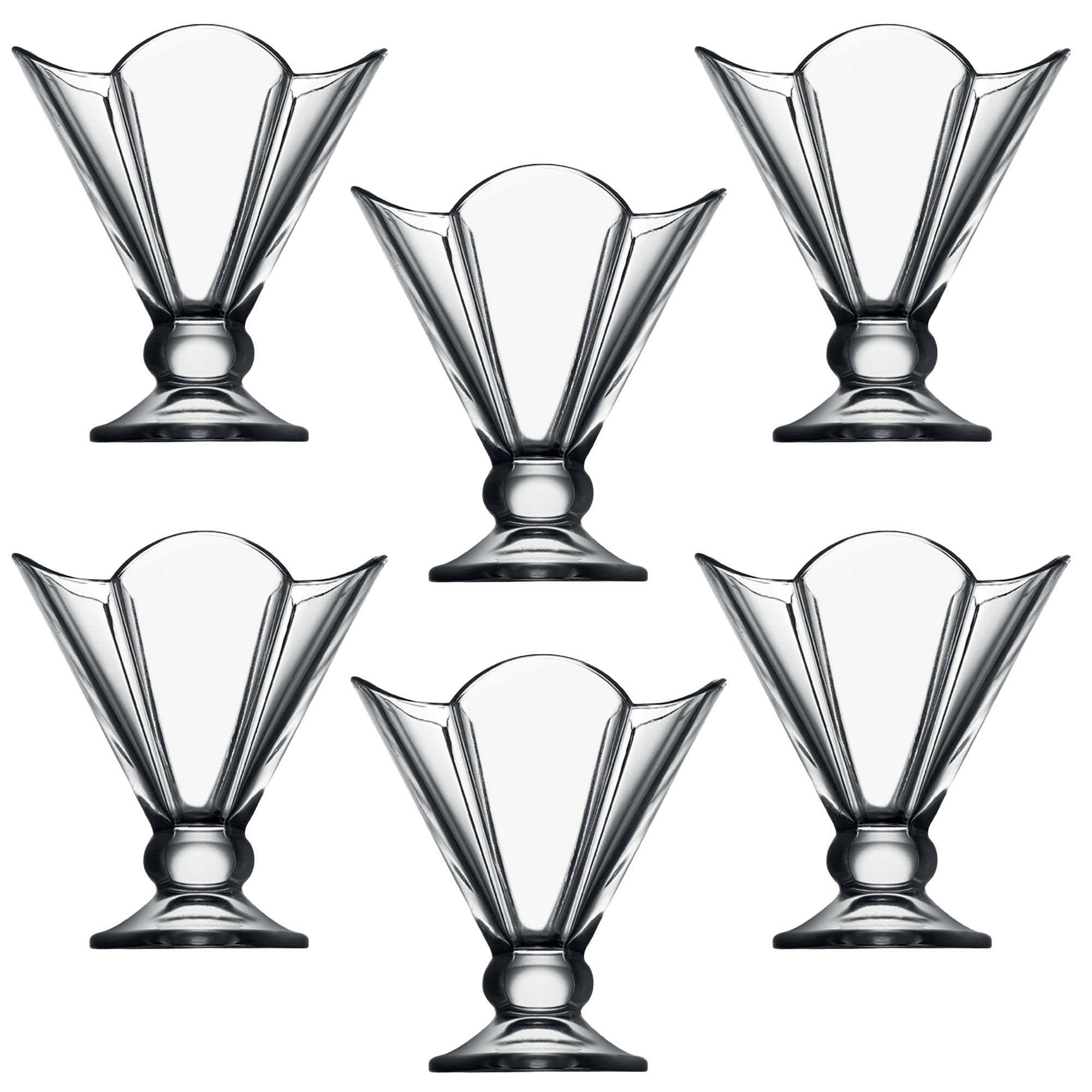 KADAX Copas de Cristal para Helado y Postre, Cuencos para Coctel de Marisco y Gambas, Juego de Vasos de Vidrio para Postres y Helados (6, 200 ml)