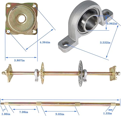 Miniatura 6 de Kit de montaje de eje trasero de 32 Go Kart ATV y eje y cadena y freno cilindro maestro de repuesto para Go Kart ATV de 32 pulgadas
