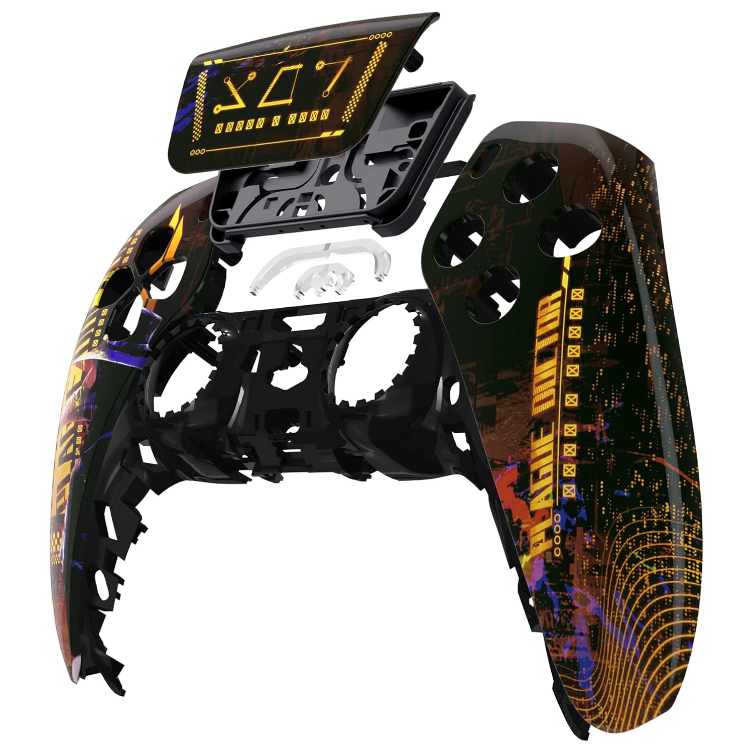 eXtremeRate Cyber Plague Touchpad Front Top Shell Compatible with ps5 Controller BDM-010 020 030 040 050, DIY Replacement Shell Custom Touch Pad Cover Compatible with ps5 Controller - Image 3