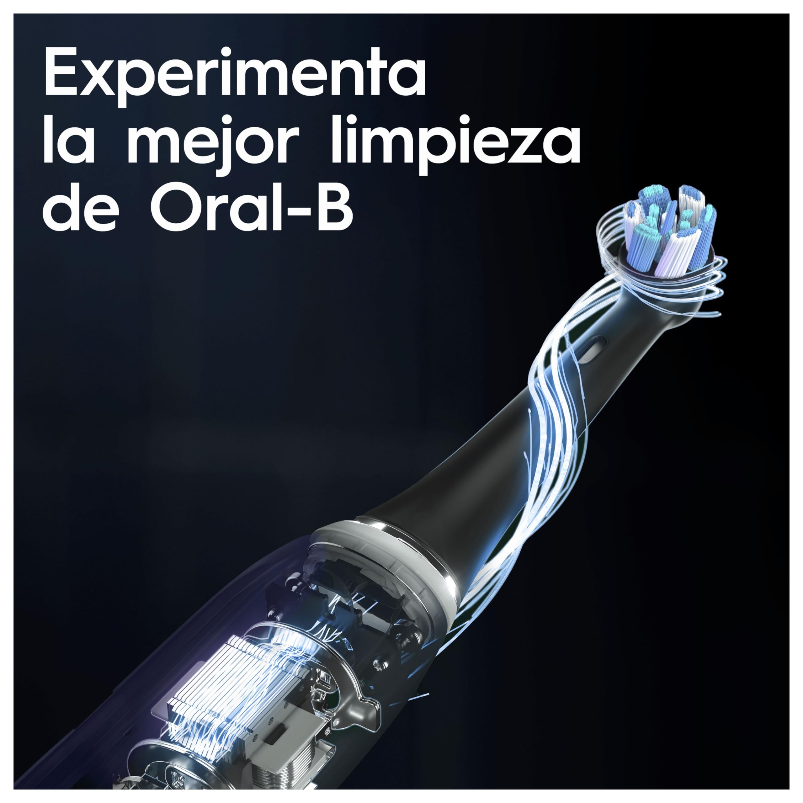 Oral-B iO 10 Cepillo de Dientes Eléctrico con 1 Cabezal, Negro - Cepillo Dental con 7 Modos de Cepillado, Sensor de Presión Y Carga Rápida, Estuche Cargador de Viaje, Diseñado por Braun