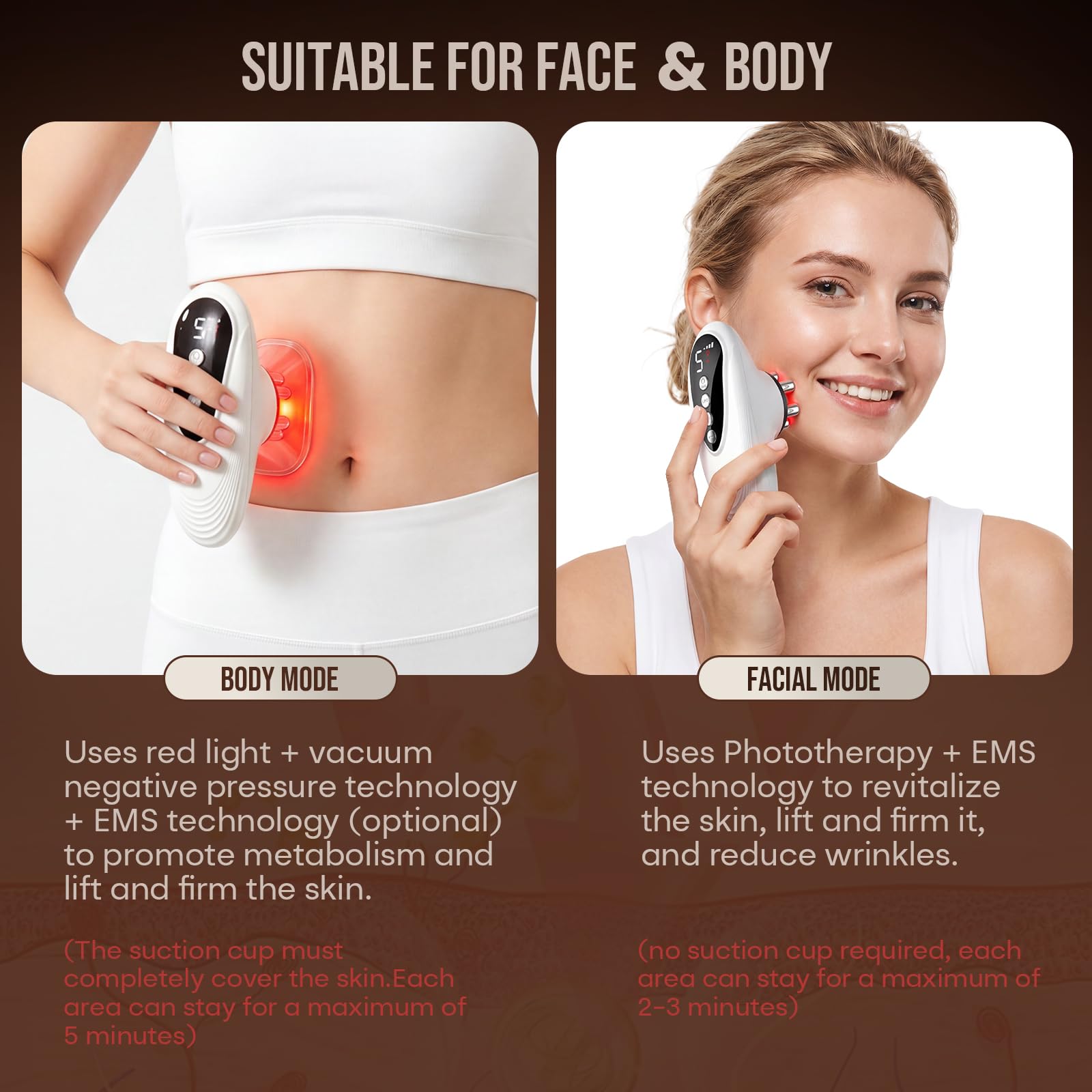3-in-1 Anti Cellulite Massagegerät (Saugleistung 28-40kPa),Schröpfgerät Elektrisches、EMS & Rotlicht Funktion,zur Straffung,Modellierung & Hautpflege für Kopf,Gesicht & Körper gegen Cellulite