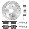 Callahan CDS02762 REAR 281.6mm DS 5 Lug [2] Rotors  Ceramic Brake Pads  Clips [ fit Acura TSX 11-14 Honda Accord ]