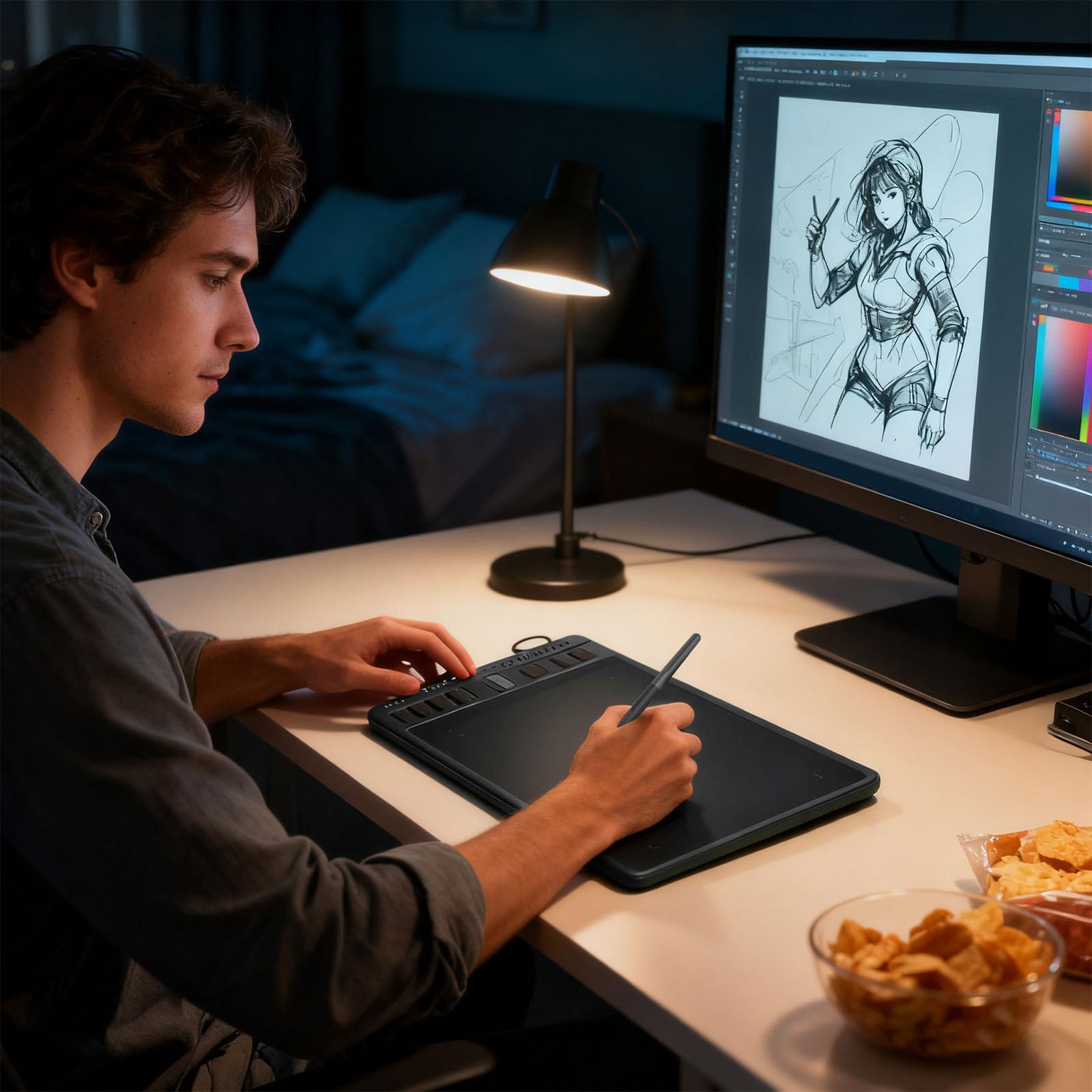 H951P Ergonomico Digitale Penna Grafica Compresse Personalizzabili Scorciatoia Multipli Compatibilità OS Per Creatori Multipli OS Disegno Tablet
