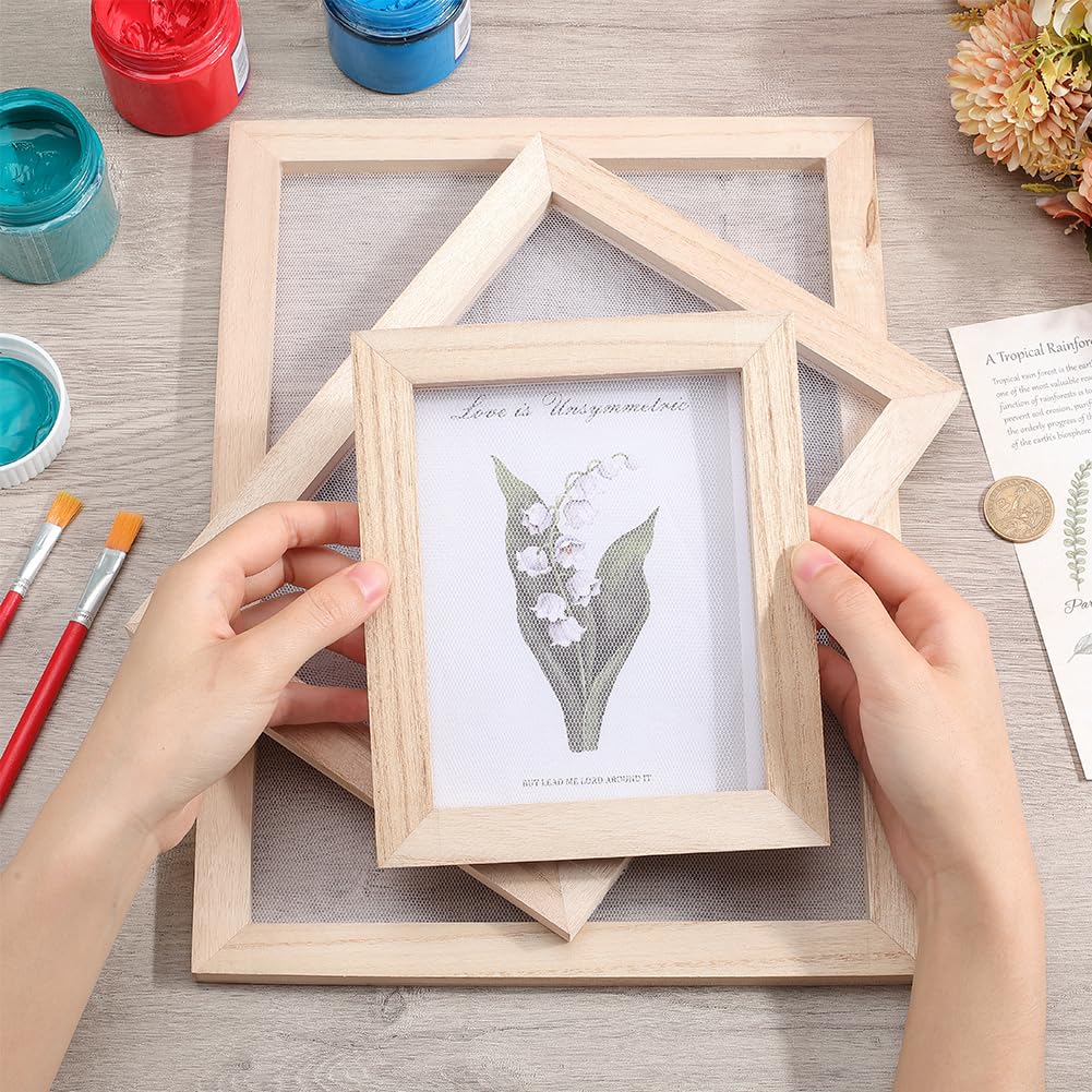 GORGECRAFT 3 dimensione di Schermo per La Fabbricazione Della Carta In Legno Naturale Strumento per La Fabbricazione Della Carta Artigianale Telaio per La Fabbricazione di Carte Fiori Secchi Fai Da Te